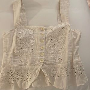 Free people white eyelet tank